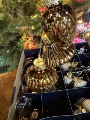 Bombka choinkowa mini - błyszcząca, espresso, zestaw 3 szt