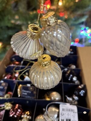 Bombka choinkowa mini - błyszcząca, perłowa, zestaw 3 szt