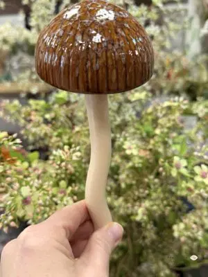 Grzyb ceramiczny odcienie brązu 28 cm