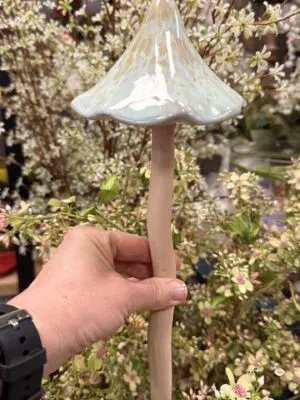 Grzyb ceramiczny z ruchomym kapeluszem miętowy